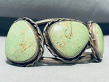 Gasp! Vintage Native American Navajo Green Turquoise Sterling Silver Bracelet-Nativo Arts