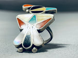 Tremendous Vintage Native American Zuni Mother Of Pearl Sterling Silver Ring-Nativo Arts