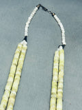 Yellow Stones Vintage Native American Navajo Hieshi Sterling Silver Necklace-Nativo Arts