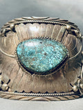 The Biggest Single Leaf Vintage Native American Navajo Turquoise Bracelet Cuff Old-Nativo Arts