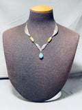Carlin Turquoise!! Vintage Native American Navajo Sterling Silver Wings Necklace-Nativo Arts
