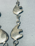 Gasp! Vintage Native American Navajo Sterling Silver Bear Feather Necklace-Nativo Arts