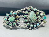 One Of The Best Vintage Native American Navajo 'Satellite' Sterling Silver Turquoise Bracelet-Nativo Arts