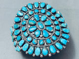 Museum Quality Vintage Native American Navajo Mid Century Turquoise Sterling Silver Bracelet
