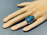 Lovely Vintage Native American Navajo Blue Diamond Turquoise Sterling Silver Ring-Nativo Arts