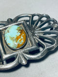 Heavy!! Vintage Native American Navajo Royston Turquoise Sterling Silver Buckle Old-Nativo Arts