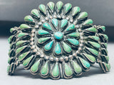 Museum Vintage Native American Navajo Green Turquoise Sterling Silver Bracelet-Nativo Arts