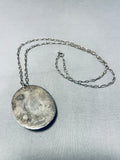 Real Dinosaur Bone Rare Vintage Native American Navajo Sterling Silver Necklace-Nativo Arts
