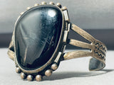 Starlight Sparkle Vintage Native American Navajo Onyx Sterling Silver Bracelet-Nativo Arts