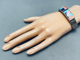 6 Inch Wrist Vintage Native American Navajo Turquoise Inlay Sterling Silver Bracelet-Nativo Arts