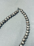 Striking Vintage Native American Navajo Blue Gem Turquoise Sterling Silver Necklace-Nativo Arts