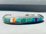 Most Famous Inlay Artist Native American Navajo Wes Willie Sterling Silver Turquoise Bracelet-Nativo Arts