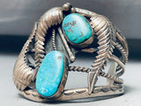 One Of The Best Vintage Native American Navajo Morenci Turquoise Sterling Silver Bracelet-Nativo Arts
