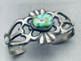 Extraordinary Native American Navajo Carico Lake Turquoise Sterling Silver Signed Bracelet-Nativo Arts