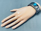 Harold Lomayaktewa Vintage Native American Hopi Sterling Silver Turquoise Bracelet-Nativo Arts