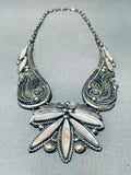 The Absolute Best Vintage Native American Navajo Pink Shell Sterling Silver Necklace-Nativo Arts