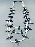 Rare Blackbird Vintage Santo Domingo White Heishi Sterling Silver Necklace Old-Nativo Arts