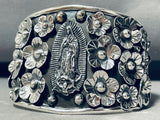The Best Vintage Lady Of Guadalupe Sterling Silver Bracelet Cuff-Nativo Arts