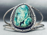 Rare Vintage Native American Navajo Chrysocholla Sterling Silver Bracelet-Nativo Arts