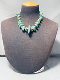 Chunky Older Vintage Native American Navajo Royston Turquoise Sterling Silver Necklace-Nativo Arts