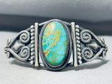 Important Vintage Native American Navajo Royston Turquoise Sterling Silver Coil Bracelet-Nativo Arts