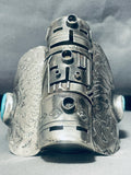 3 Story Tall 144 Grams Native American Navajo Turquoise Sterling Silver Bracelet-Nativo Arts