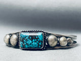 #2 Most Rare Mine Vintage Native American Navajo Lone Mountain Turquoise Sterling Bracelet-Nativo Arts