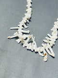 Native American Gorgeous Vintage Santo Domingo White Coral Sterling Silver Necklace-Nativo Arts