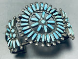 One Of The Oldest Vintage Native American Zuni Turquoise Sterling Silver Bracelet-Nativo Arts