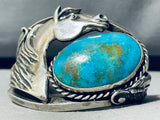 One Of The Best Vintage Native American Navajo Horse Turquoise Sterling Silver Bracelet-Nativo Arts