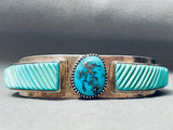 One Of Most Unique Ever Vintage Native American Navajo Turquoise Inlay Sterling Silver Bracelet-Nativo Arts