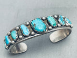 Important Early 1900's Ingot Silver Turquoise Bracelet Cuff-Nativo Arts