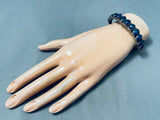 ONE OF THE BEST VINTAGE NAVAJO SODALIGHT STERLING SILVER HEAVY BRACELET