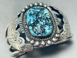 Heavy Museum Vintage Native American Navajo Sleeping Beauty Turquoise Sterling Silver Bracelet-Nativo Arts