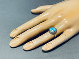 Sky Blue Turquoise Vintage Native American Navajo Sterling Silver Ring-Nativo Arts