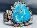 Huge Vintage Native American Navajo Morenci Turquoise Sterling Silver Bracelet-Nativo Arts