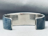 Intricate Inlay Vintage Southwest Bird Sterling Silver Bracelet Cuff