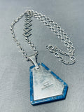Fascinating Native American Navajo Denim Lapis Sterling Silver Necklace Signed-Nativo Arts