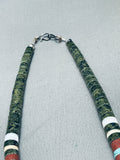 Rare Early Vintage Santo Domingo Serpentine Sterling Silver Necklace-Nativo Arts