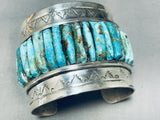 158 Grams 7 Inch Wrist Native American Navajo Turquoise Inlay Sterling Silver Bracelet-Nativo Arts