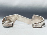 6 Inch Wrist Vintage Native American Navajo Inlay Sterling Silver Bracelet-Nativo Arts