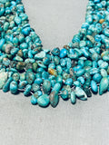 Gorgy!! Vintage Native American Navajo Turquoise Nugget Chunks Sterling Silver Necklace-Nativo Arts