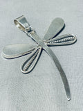 Gorgeous Native American Navajo Signed Honeybee Sterling Silver Dragonfly Pendant-Nativo Arts
