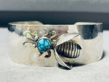 Buzzing Bee Vintage Native American Navajo Spiderweb Turquoise Sterling Silver Bracelet-Nativo Arts