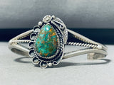 Glamorous Native American Navajo Damale Turquoise Sterling Silver Bracelet-Nativo Arts