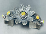 Lovely Native American Navajo Opal Sterling Silver Flower Bracelet-Nativo Arts