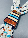 One Of The Most Unique Native American White Stone Turquoise Necklace-Nativo Arts