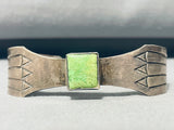 Fred Peters Vintage Native American Navajo Green Turquoise Sterling Silver Bracelet-Nativo Arts