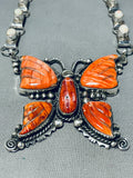 Best Vintage Native American Navajo Butterfly Opal Sterling Silver Necklace-Nativo Arts