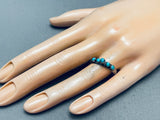 Beautiful Vintage Native American Navajo Sleeping Beauty Turquoise Sterling Silver Ring-Nativo Arts